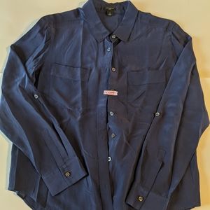 Ann Taylor 100 % Silk Button Down, M